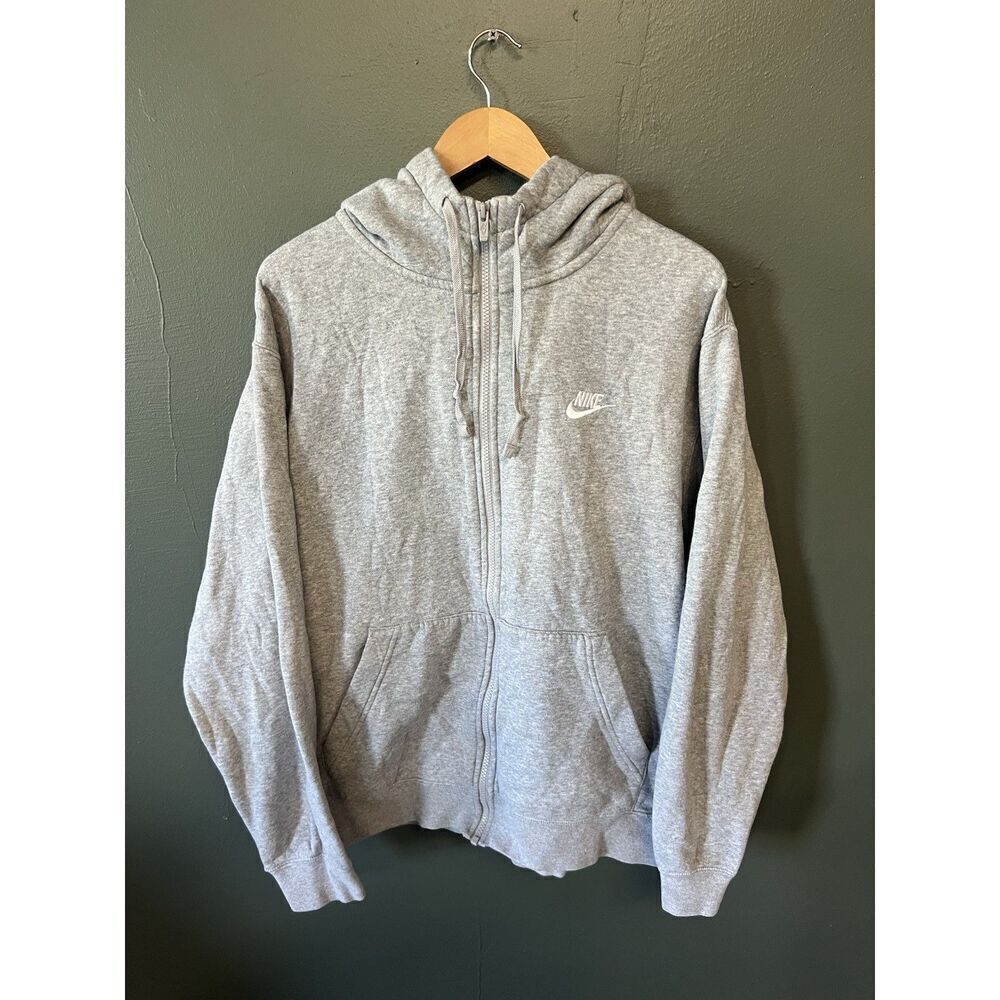 Nike Sportswear Mens Gray Full Zip Hooded Jacket Size XL
